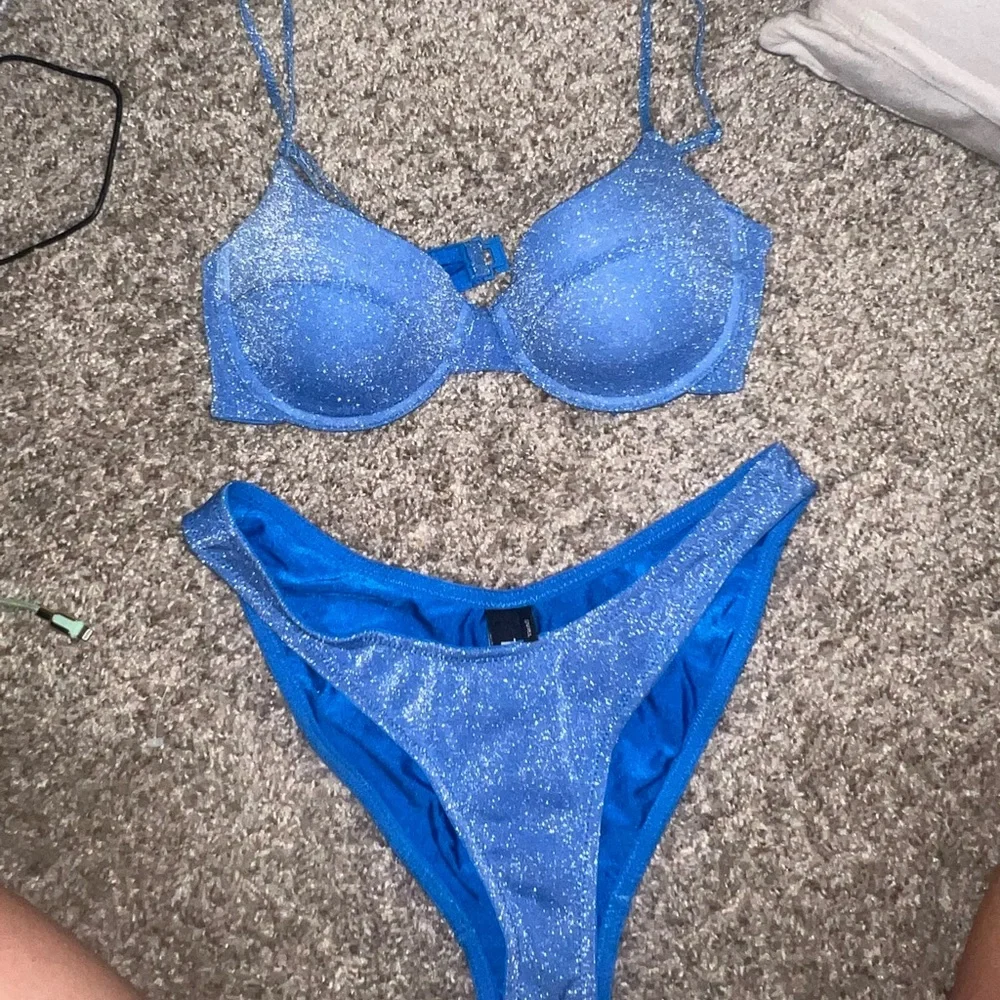 triangl swimwear Blue Sparkle Bikini Set